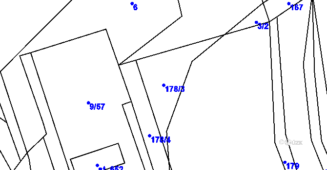 Parcela st. 178/3 v KÚ Osvětimany, Katastrální mapa