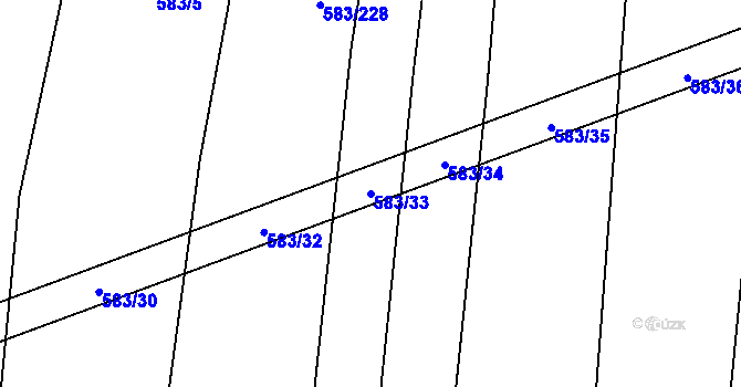 Parcela st. 583/33 v KÚ Osvětimany, Katastrální mapa