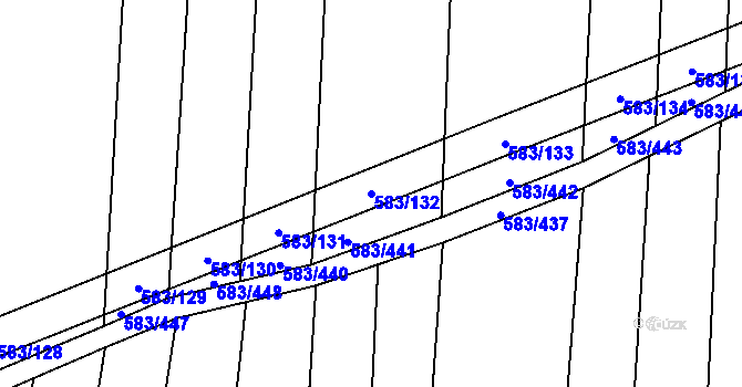Parcela st. 583/132 v KÚ Osvětimany, Katastrální mapa