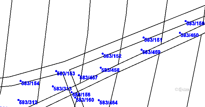 Parcela st. 583/152 v KÚ Osvětimany, Katastrální mapa