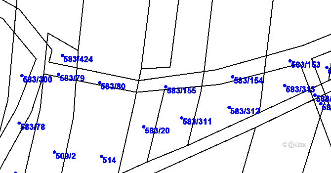 Parcela st. 583/155 v KÚ Osvětimany, Katastrální mapa