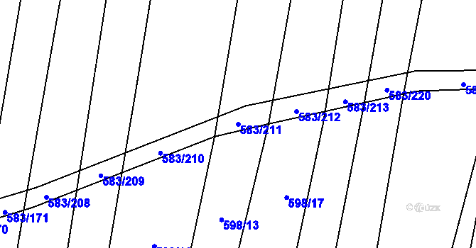 Parcela st. 583/211 v KÚ Osvětimany, Katastrální mapa