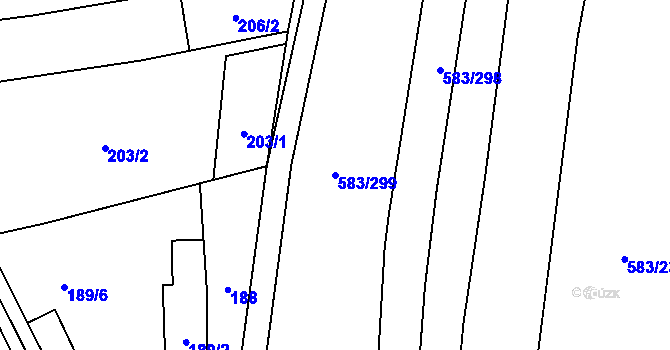 Parcela st. 583/299 v KÚ Osvětimany, Katastrální mapa