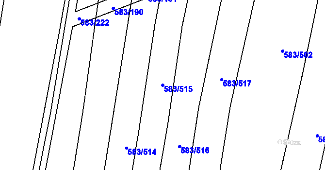 Parcela st. 583/515 v KÚ Osvětimany, Katastrální mapa
