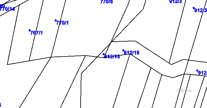 Parcela st. 912/15 v KÚ Osvětimany, Katastrální mapa