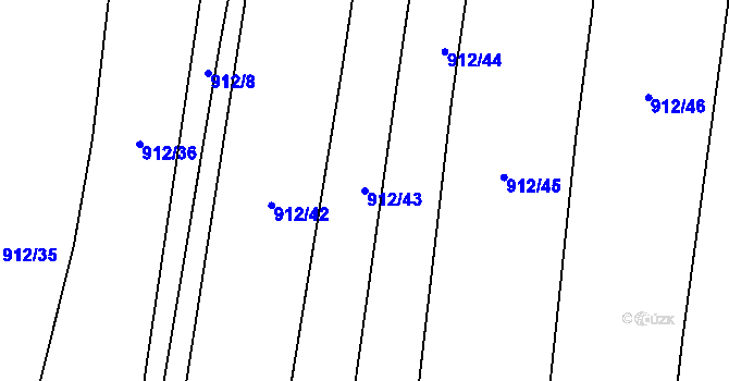 Parcela st. 912/43 v KÚ Osvětimany, Katastrální mapa