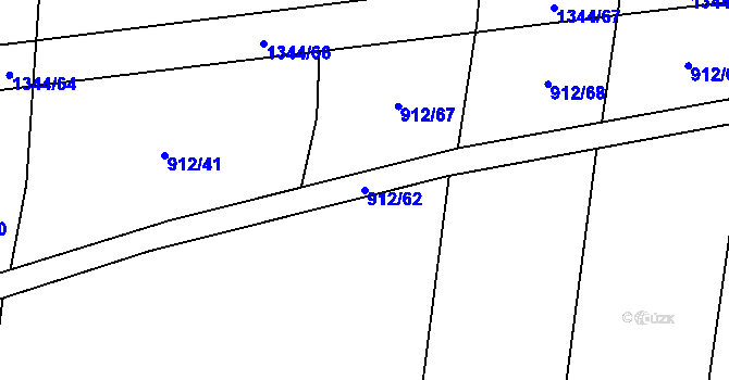 Parcela st. 912/62 v KÚ Osvětimany, Katastrální mapa
