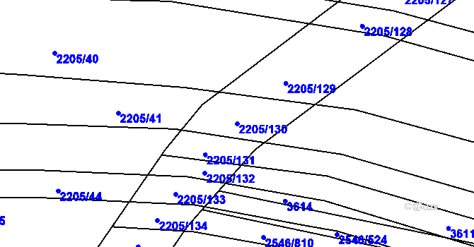 Parcela st. 2205/130 v KÚ Osvětimany, Katastrální mapa