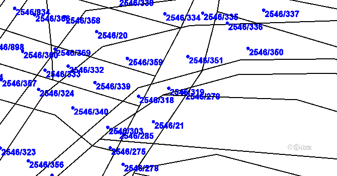 Parcela st. 2546/319 v KÚ Osvětimany, Katastrální mapa