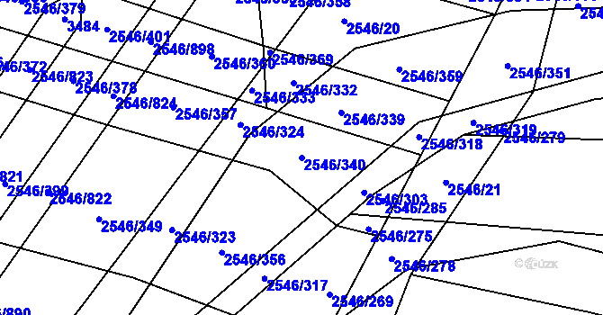 Parcela st. 2546/340 v KÚ Osvětimany, Katastrální mapa