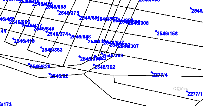 Parcela st. 2546/368 v KÚ Osvětimany, Katastrální mapa