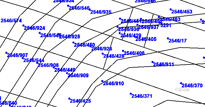 Parcela st. 2546/428 v KÚ Osvětimany, Katastrální mapa