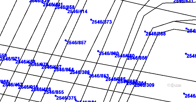 Parcela st. 2546/830 v KÚ Osvětimany, Katastrální mapa