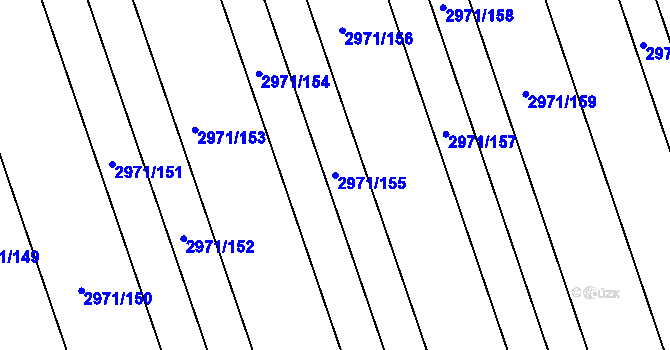 Parcela st. 2971/155 v KÚ Osvětimany, Katastrální mapa