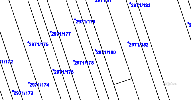 Parcela st. 2971/180 v KÚ Osvětimany, Katastrální mapa