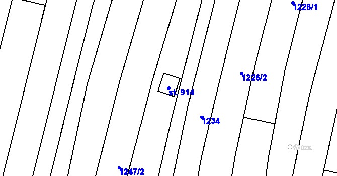 Parcela st. 914 v KÚ Osvětimany, Katastrální mapa