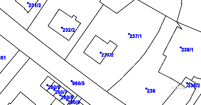Parcela st. 237/2 v KÚ Osvračín, Katastrální mapa