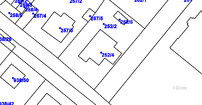 Parcela st. 252/4 v KÚ Osvračín, Katastrální mapa