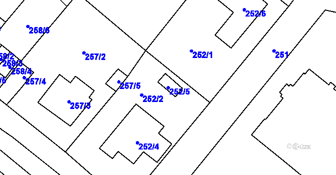Parcela st. 252/5 v KÚ Osvračín, Katastrální mapa