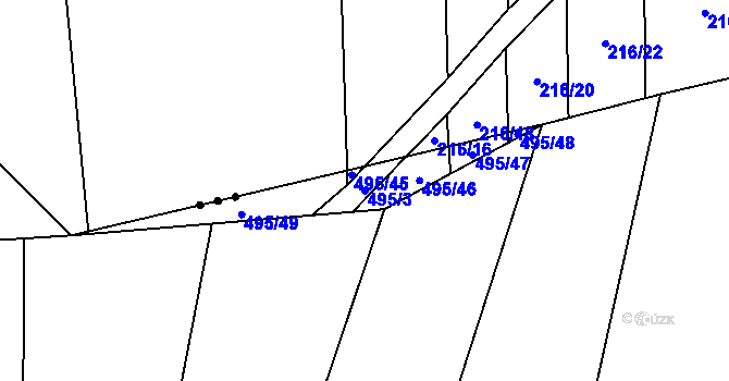 Parcela st. 495/3 v KÚ Osvračín, Katastrální mapa