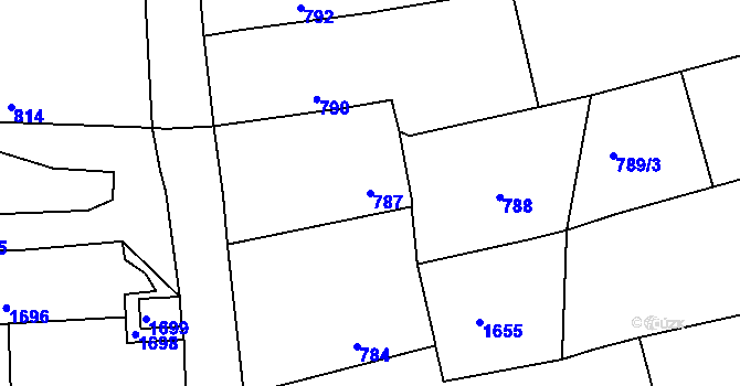 Parcela st. 787 v KÚ Osvračín, Katastrální mapa