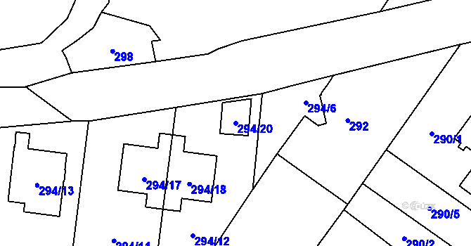 Parcela st. 294/20 v KÚ Osvračín, Katastrální mapa
