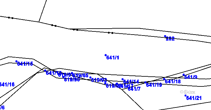 Parcela st. 641/1 v KÚ Lobzy u Ošelína, Katastrální mapa