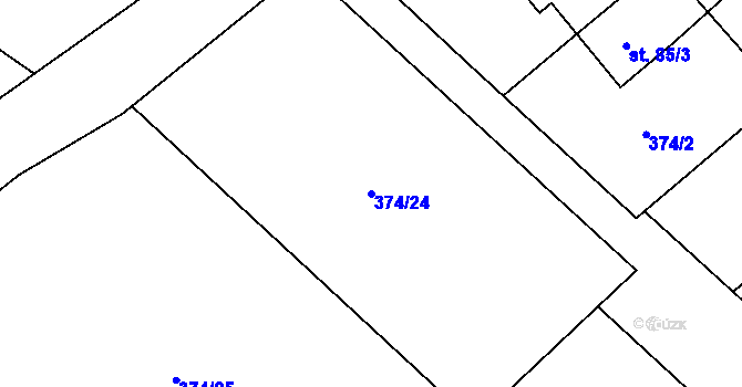 Parcela st. 374/24 v KÚ Ošelín, Katastrální mapa