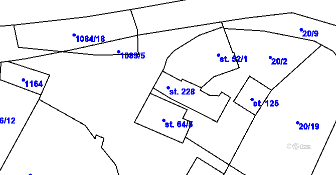 Parcela st. 228 v KÚ Ošelín, Katastrální mapa