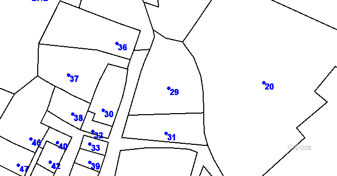 Parcela st. 29 v KÚ Otaslavice, Katastrální mapa