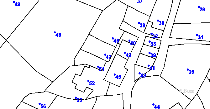 Parcela st. 47 v KÚ Otaslavice, Katastrální mapa