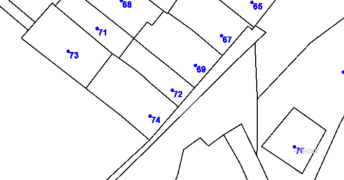 Parcela st. 72 v KÚ Otaslavice, Katastrální mapa