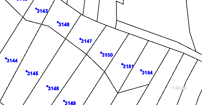 Parcela st. 3150 v KÚ Otaslavice, Katastrální mapa
