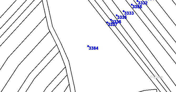 Parcela st. 3384 v KÚ Otaslavice, Katastrální mapa