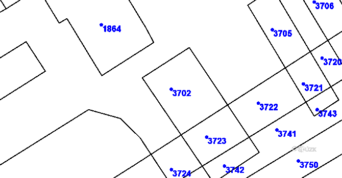 Parcela st. 3702 v KÚ Otaslavice, Katastrální mapa
