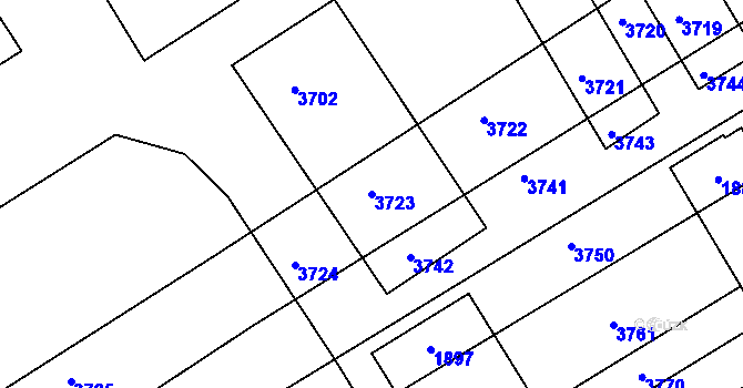Parcela st. 3723 v KÚ Otaslavice, Katastrální mapa