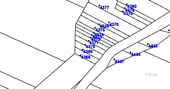 Parcela st. 4370 v KÚ Otaslavice, Katastrální mapa