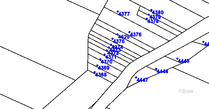 Parcela st. 4371 v KÚ Otaslavice, Katastrální mapa