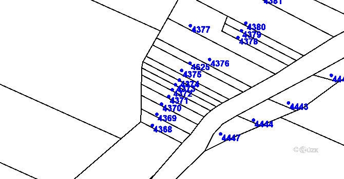 Parcela st. 4372 v KÚ Otaslavice, Katastrální mapa