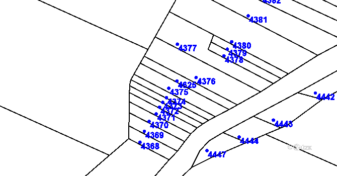 Parcela st. 4375 v KÚ Otaslavice, Katastrální mapa