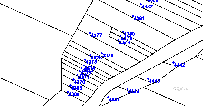 Parcela st. 4376 v KÚ Otaslavice, Katastrální mapa