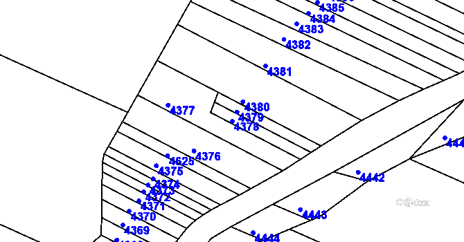 Parcela st. 4378 v KÚ Otaslavice, Katastrální mapa