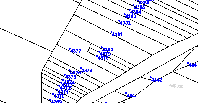 Parcela st. 4379 v KÚ Otaslavice, Katastrální mapa