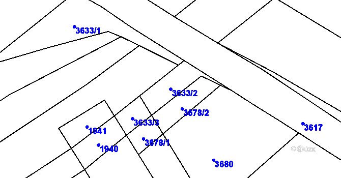 Parcela st. 3633/2 v KÚ Otaslavice, Katastrální mapa