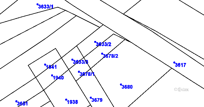 Parcela st. 3678/2 v KÚ Otaslavice, Katastrální mapa
