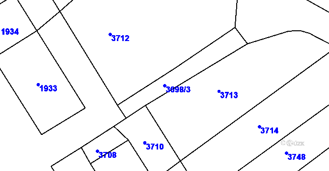 Parcela st. 3698/3 v KÚ Otaslavice, Katastrální mapa