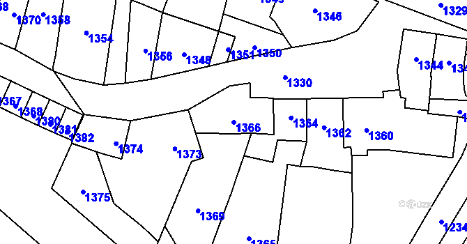 Parcela st. 1366 v KÚ Otaslavice, Katastrální mapa