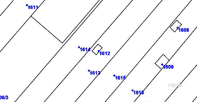 Parcela st. 1612 v KÚ Otaslavice, Katastrální mapa