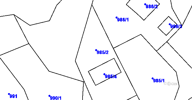 Parcela st. 985/2 v KÚ Otaslavice, Katastrální mapa