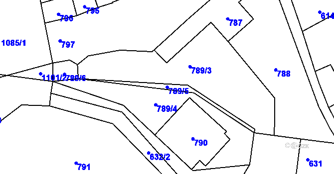 Parcela st. 789/5 v KÚ Otaslavice, Katastrální mapa